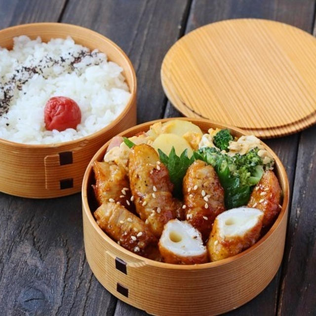 「縦切りれんこんの肉巻き」「ベーコンポテト卵」2品弁当　＆　れんこんのおすすめ弁当10選