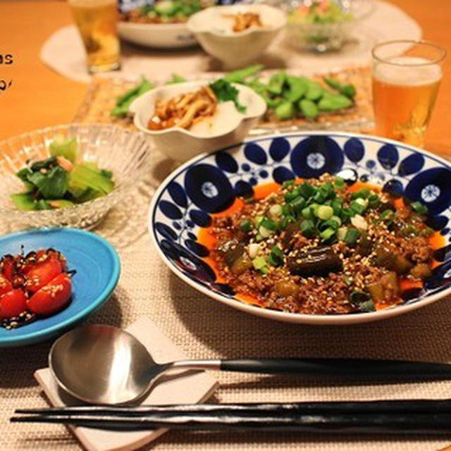 ストウブで『麻婆茄子』の献立。
