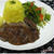 サフランライスとラム肉のレモン玉ねぎソース