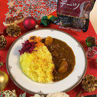 平日のクリスマスのメインはこれ❣️圧力鍋と市販のルーで簡単にデーツ入り牛すじカレー