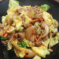 ひき肉と春キャベツのピリ辛野菜炒め（レシピ付）