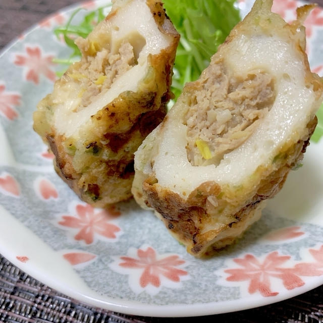 ちくわの磯部揚げ～肉味噌詰め～　揚げない簡単レシピ♪