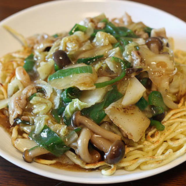 新聞に刺激されて「あんかけ焼きそば」