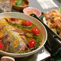 recipe▶︎丸ごと秋鮭のアヒージョ/鮭たっぷり柑橘鍋