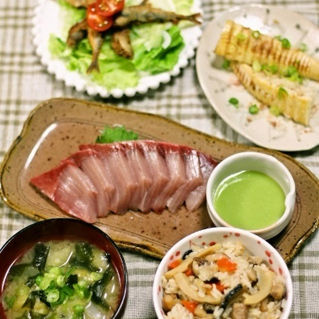 サバゴの竜田揚げ / タケノコステーキ