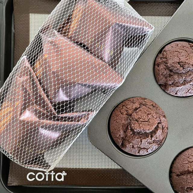 ちょっとした贈り物にいかが？濃厚ガトーショコラマフィン♥可愛くラッピングしてみました！