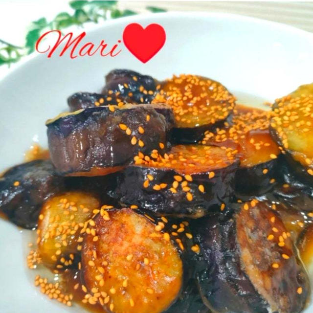 【楽レピ】つくったよレポートが投稿されました。 フライパンでなすの揚げ焼きびたし、こんぺいとう。