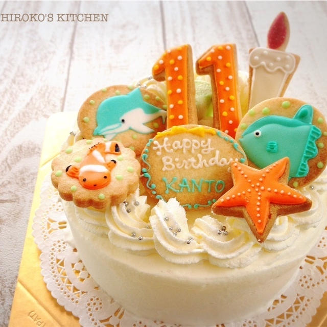 海と水族館をイメージ したバースデーケーキ By Hirokoさん レシピブログ 料理ブログのレシピ満載