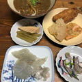 有り合わせご飯は平目の刺身と筍の天ぷらなど