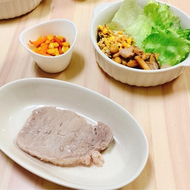 【ダイエットごはん】糖質制限☆豚ステーキ&3種の簡単副菜