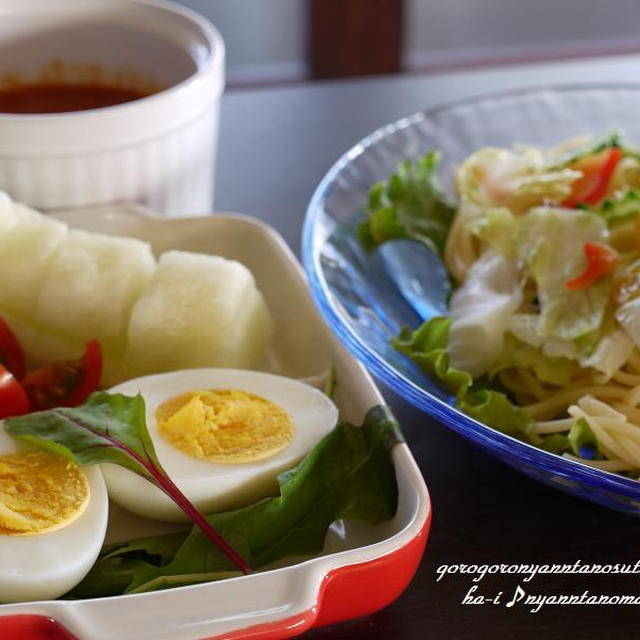 ＜忙しい朝食にも野菜いっぱいつけスパゲッティー＞