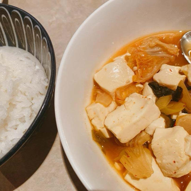 キムチでスープだ❗️