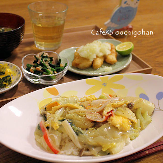 おぉぉまつげがぁぁ～！中華丼で「肉が無い場合」はどうするか？おかず多過ぎ晩ごはん