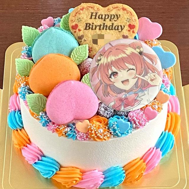 【推しカラーのケーキ】からぴちメンカラで彩る「桃」デコレーション♡