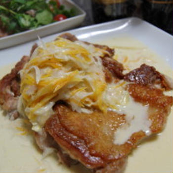 チキンをクリームソースで♪