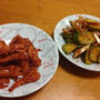 韓国料理：乾燥海老炒めと簡単キュウリキムチ