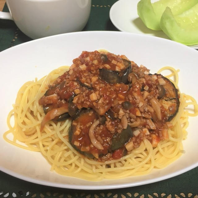きのことナスで秋のミートソースパスタ！（作り方あり）