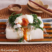 温玉とろぉ♡飯テロ！贅沢すぎる高みえおつまみ♡丸ごと豆腐でたっぷりしらすのおかず冷奴♡