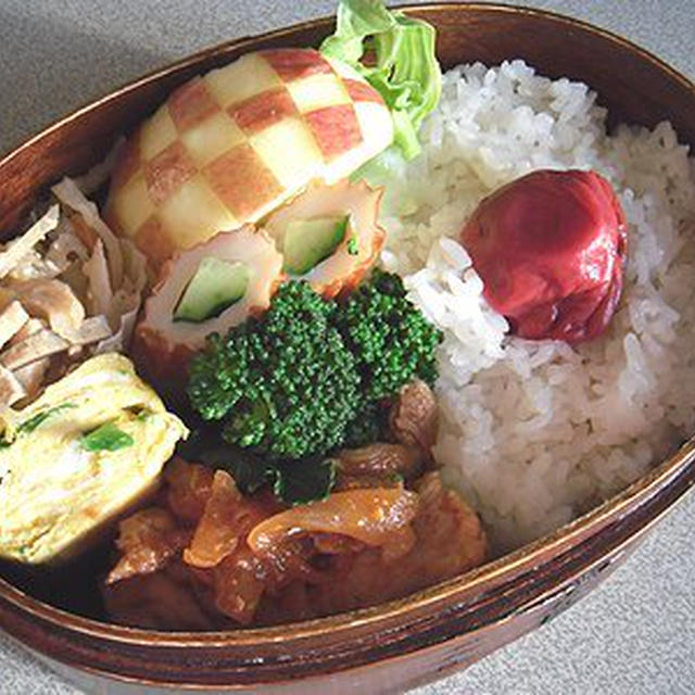 ポークチャップと日の丸弁当。あんこと奥さんの受難