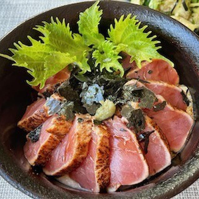 マグロの炙り漬け丼＆胡瓜と茄子と青紫蘇のもみ漬け