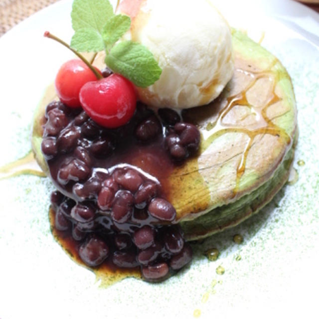 酵母で抹茶のパンケーキ♪