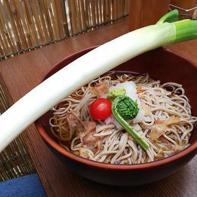 大内宿でねぎ蕎麦