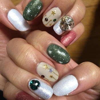 my nail 過ぎちゃったクリスマスネイル