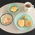 【離乳食完了期】パンケーキと鶏団子の豆乳シチューの朝ごはん