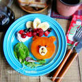 幸せのバトン♡柿でLINEブラウンの朝フルーツ♡ by sumisumiさん