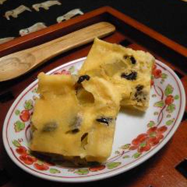 レンジで５分☆りんご＆さつまいもの蒸しケーキ