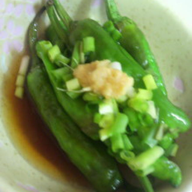 緑が足りない時・・・３分でできる夏の小鉢　しし唐のモテ小鉢　by.Anna　