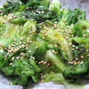 包丁ボウルいらず☆　リーフレタスの中華風おひたし