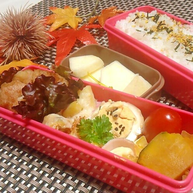 ﾏｯｼｭﾎﾟﾃﾄの豚肉まき弁当♪小さい秋