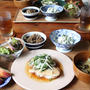 さわらの酒蒸し と 牛ごぼう。今朝のごはん。