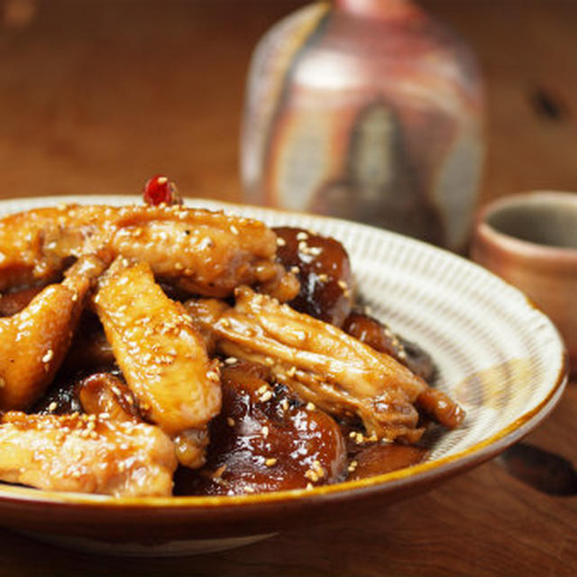 手羽中と椎茸の香味煮　＆　Google+フォロワ－20000人突破！