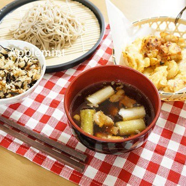 幌加内そばで鶏天＆かしわそば定食