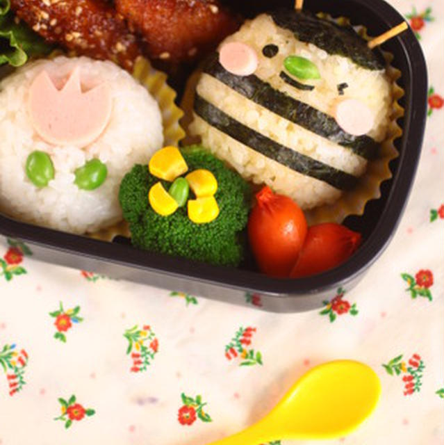 キャラ弁教室レポ！！みつばっちくん弁当