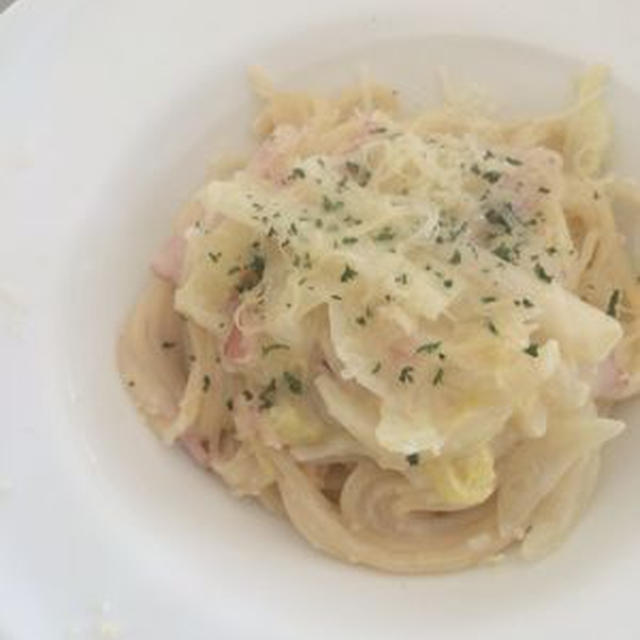 白菜豆乳パスタで「冬のランチ」