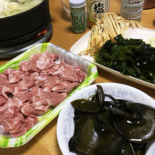 旬のメカブとワカメで夫と二人シャブシャブ♪