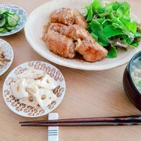 ぎゅっと握った挽き肉ロールのおかず