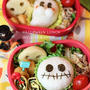 ハロウィンの弁当　ガイコツ、お化け、ジャックオーランタン