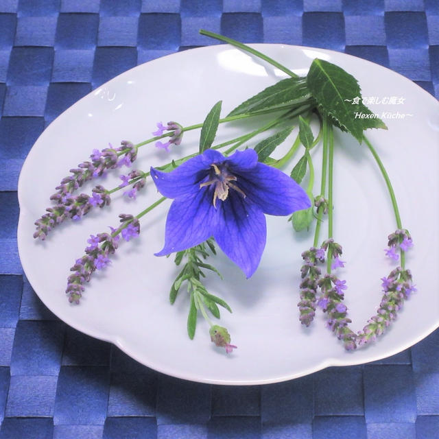 ブルー＆パープルで花遊び♪
