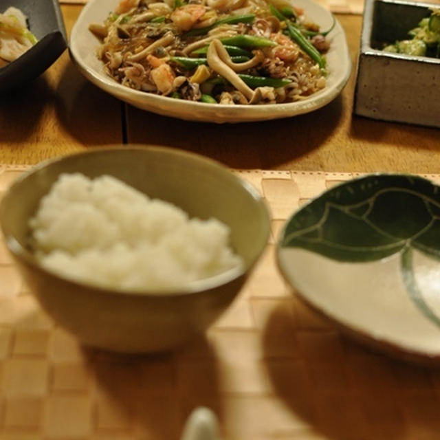 シーフード春雨の晩ごはん