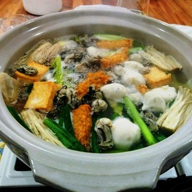 ８２歳のおじいちゃんとゴルフ ～ 牡蠣と韓国おでんの水炊き ～ 醤油麹うどん
