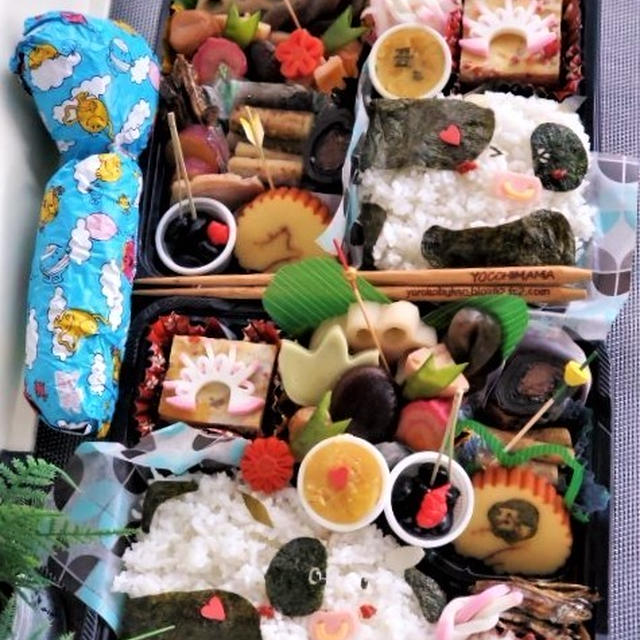 丑年弁当♪大盛と普通盛り♪