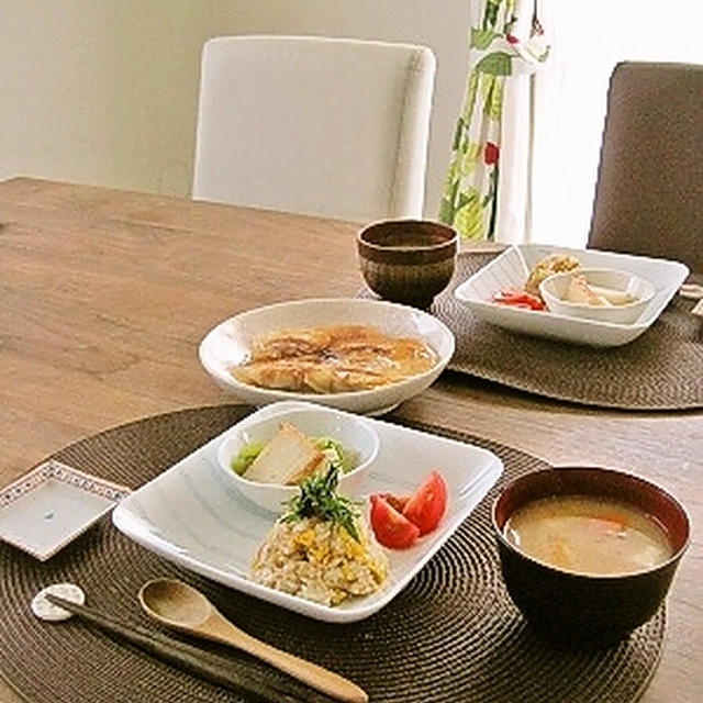 羽つき餃子と炒飯プレート