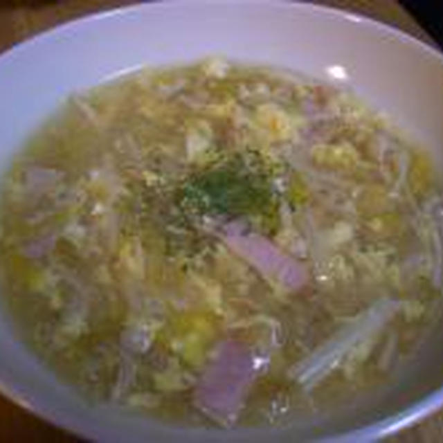 3/5　とろとろ白菜と卵の中華スープ