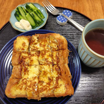 ライ麦食パンでチーズ入りフレンチトースト