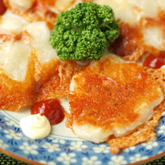 お餅の「チーズ焼きせんべい」　、　のこったお餅を使った料理