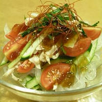 「ハウスのっけてジュレ」で、夏野菜とくずきりのサラダ♪